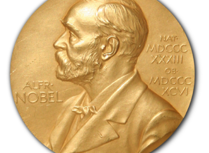 Coin with Alfred Nobel on it