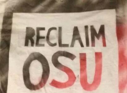 A sign that says Reclaim OSU