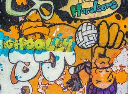 Graffiti looking album cover