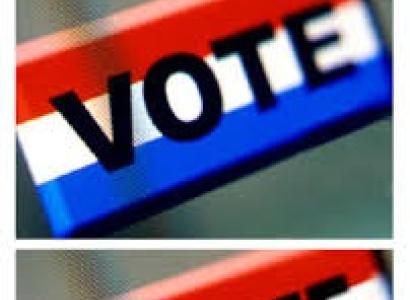 The word vote in one box and the word delete in a bottom box