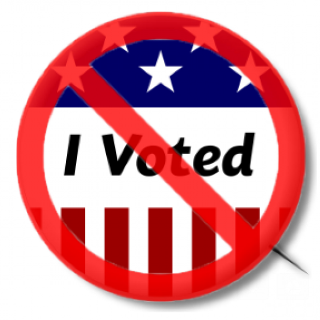 I voted with no sign over it