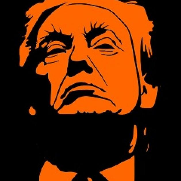 Orange face of Donald Trump