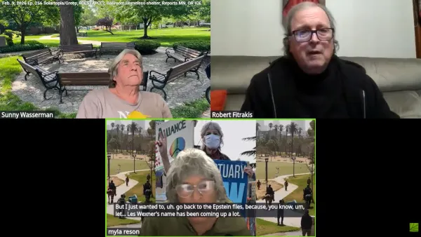 Zoom capture of Bob, Harvey and Myla