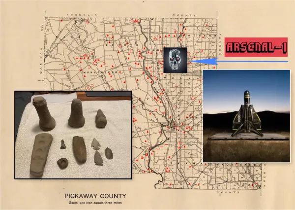 Map, killer robot and archaeological 