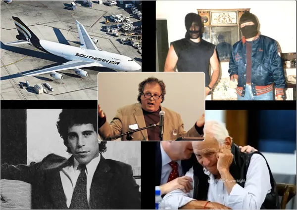 Collage of photos with Wexner, Epstein and others
