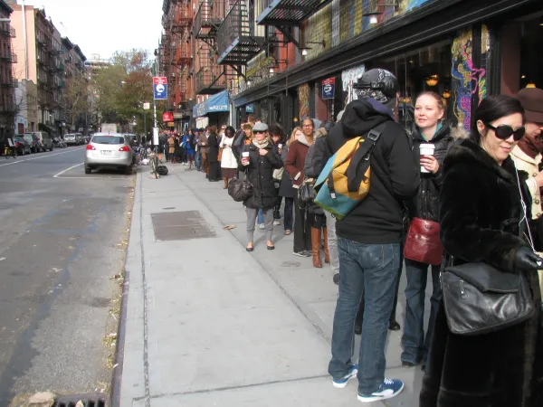 People Waiting To Vote in The East Village NY