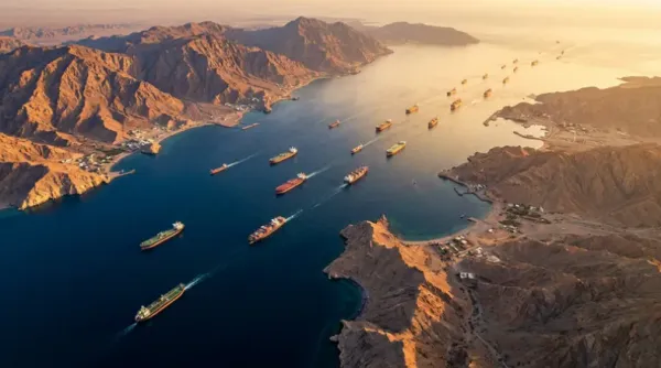 Ships going through Strait