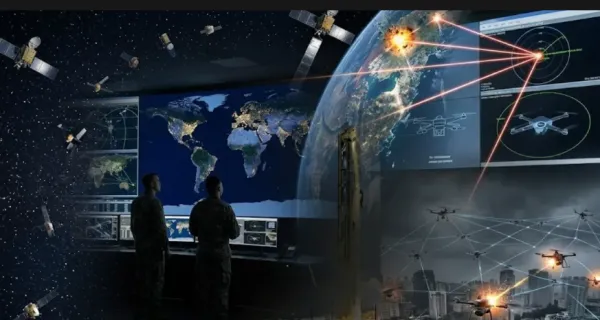 People in NASA-looking lab looking at big screens