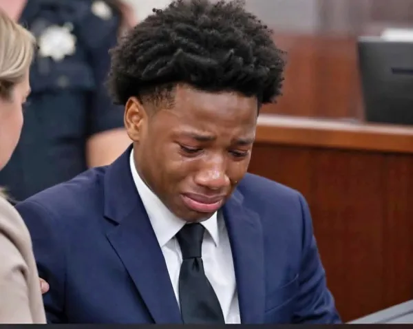 Young black man in court