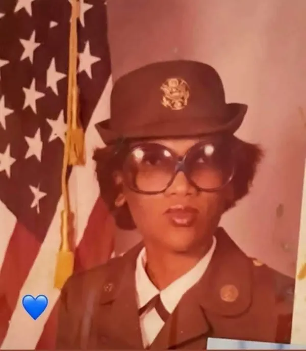 Black woman in military uniform