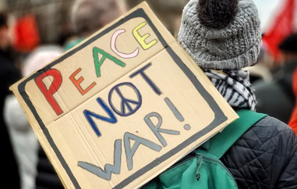 Peace not war sign