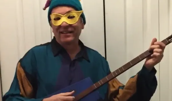 Dave dressed as a troubador