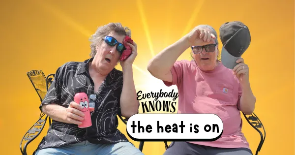 Bob and Dan being hot in the sun