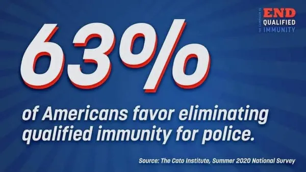 63% of people believe qualified immunity needs eliminated for police