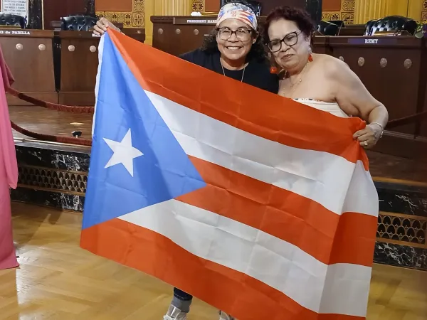 Esther and Ohio flag