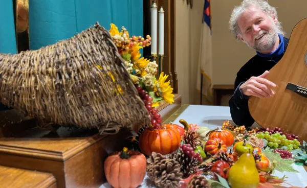 BIll Cohen and a cornocopia