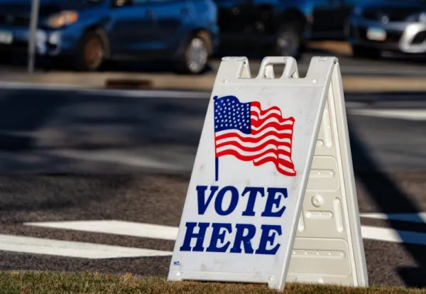 Vote Here sign