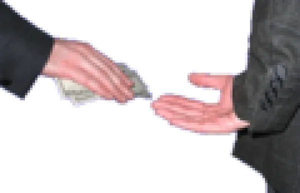 someone handing another person money