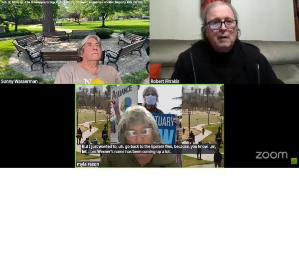 Zoom Video capture, Robert Fitrakis with Harvey Wasserman and Myla Reson