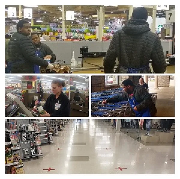 Photos of grocery store workers