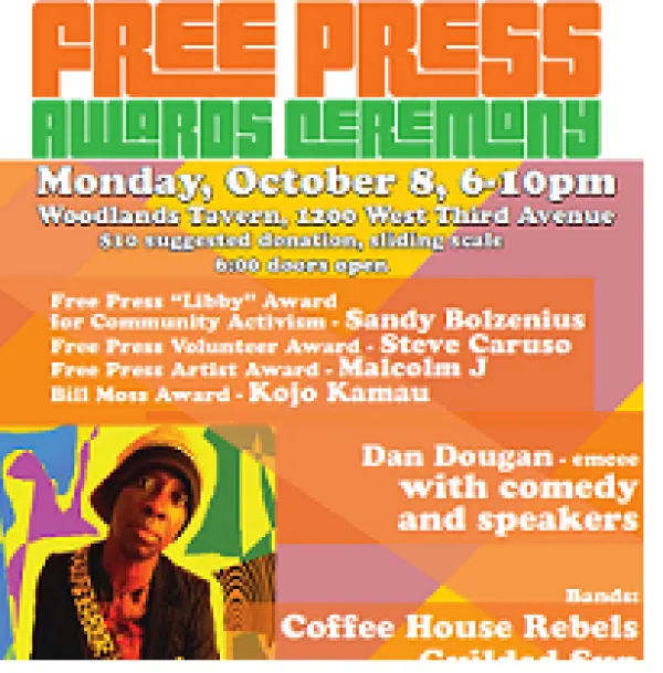 Colorful flyer with details of the event