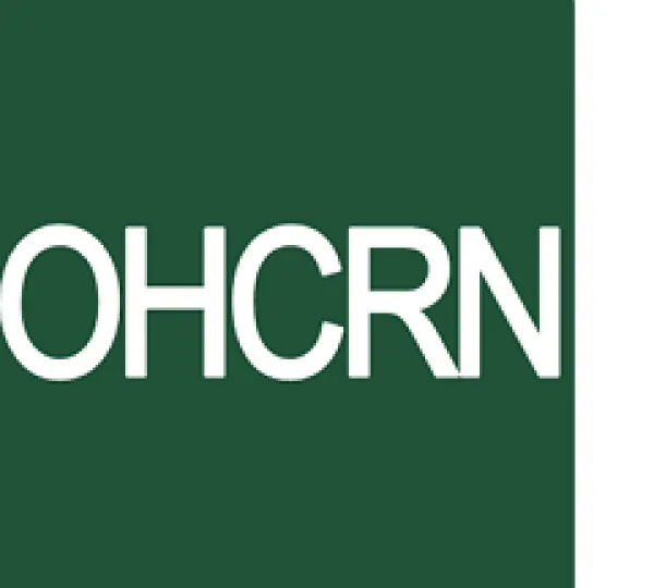 Dark green background and letters OHCRN