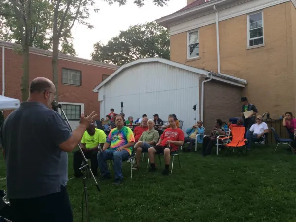 People in the backyard