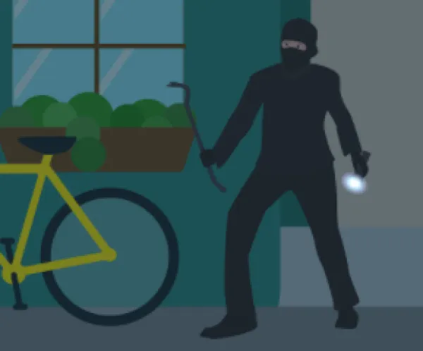 Man stealing a bike
