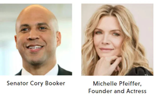 Cory Booker and Michelle Pfeiffer