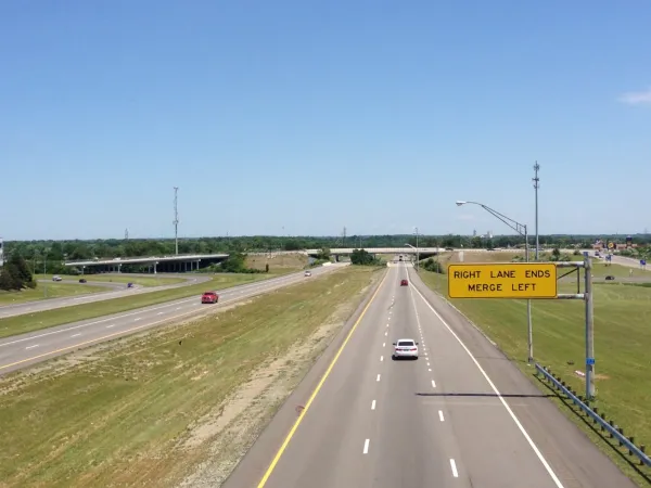 A bird's eye view of a highway
