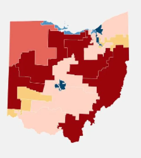 Gerrymandered Ohio map