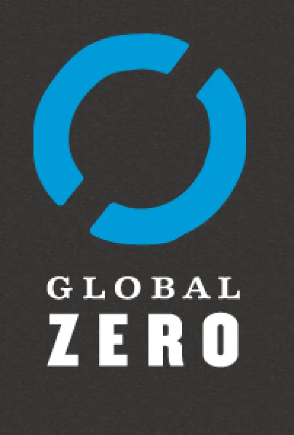 Logo with blue circle and words Global Zero
