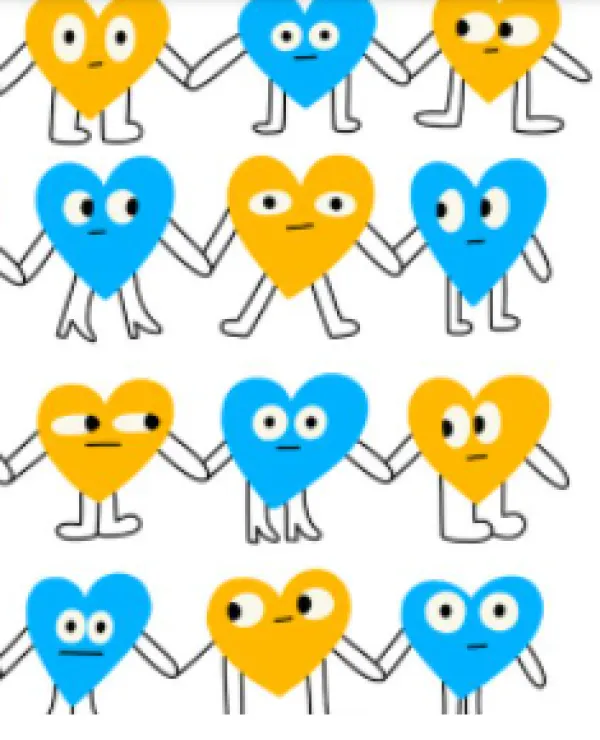 Hearts holding hands