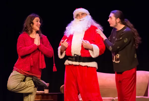 Santa and others on the stage