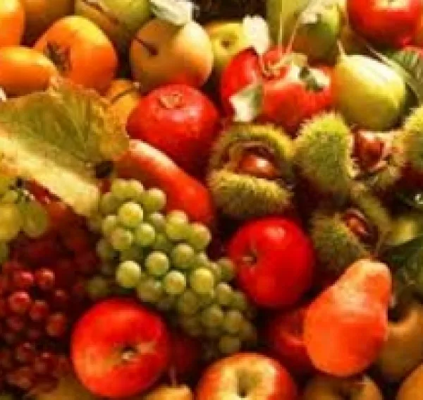A huge pile of colorful fruit