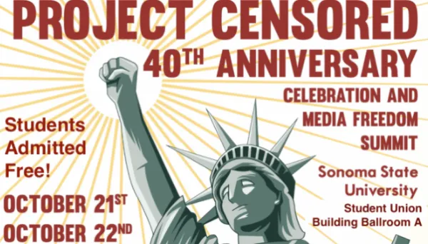 Project Censored logo and statue of liberty