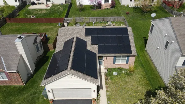 Roof with solar panels