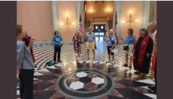 People gathering in rotunda
