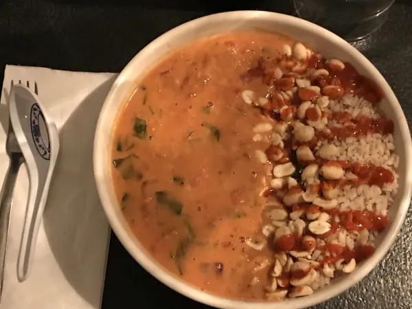 Soup looking concoction in a bowl