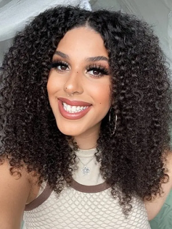 Woman with curly hair