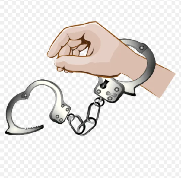 Hand in handcuffs