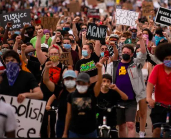 People marching in the streets