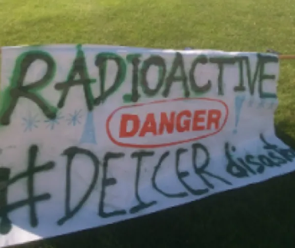 Sign saying Radioactive Danger Deicer