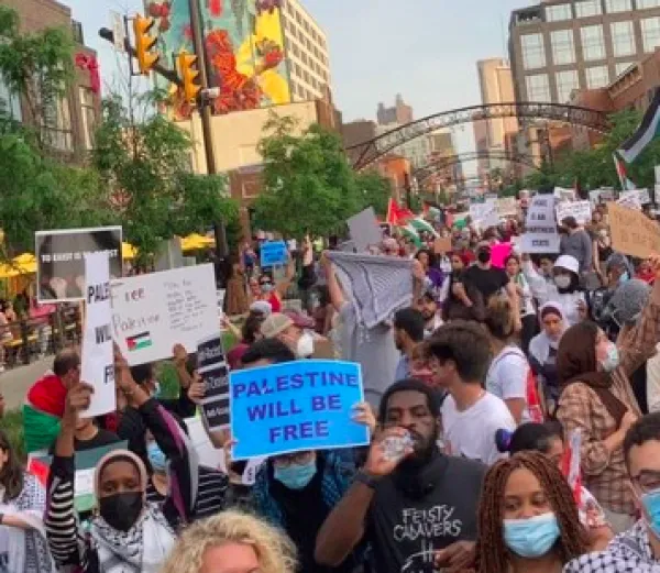 People marching in the streets