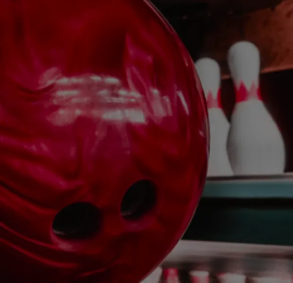 Bowling ball and pins