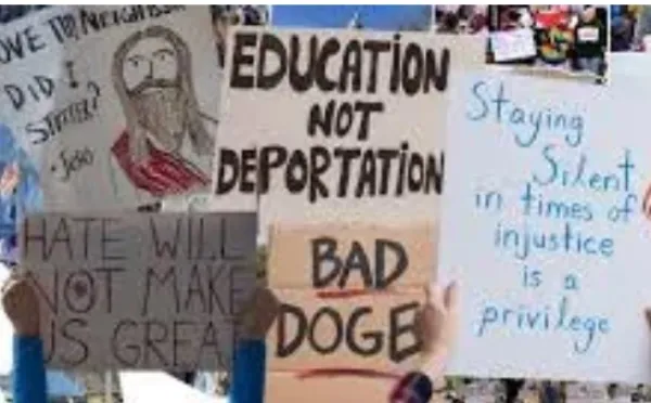 SIgns from a rally