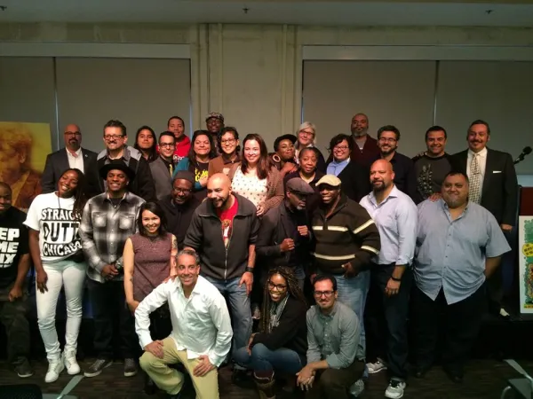 People of color posing as group 