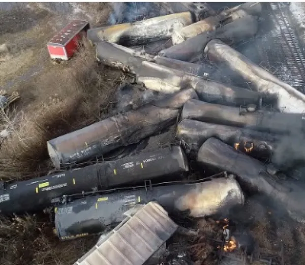 Train accident pileup