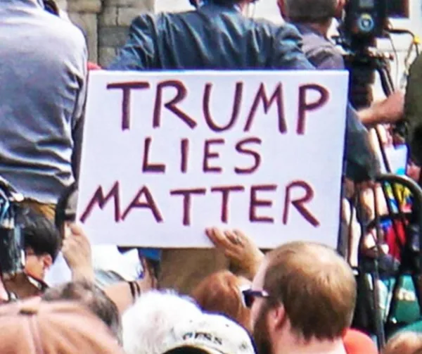 Sign saying Trump Lies Matter