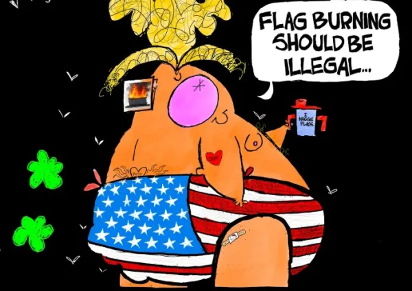 Comic of Trump in US flag diaper